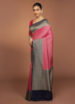 Pink Georgette Saree With Blouse Piece