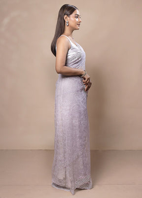 Purple Silk Saree With Blouse Piece