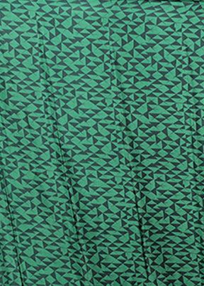 Green Printed Silk Saree Without Blouse Piece