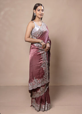 Peach Silk Saree With Blouse Piece