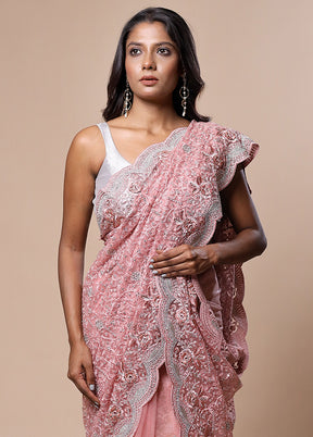 Pink Pure Handloom Silk Saree With Blouse Piece