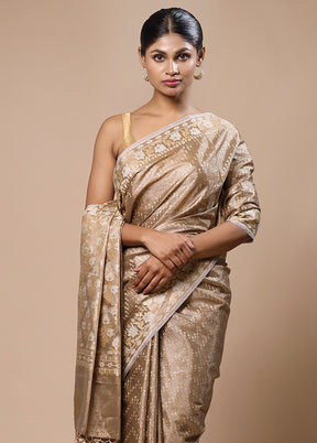 Brown Tissue Silk Saree With Blouse Piece