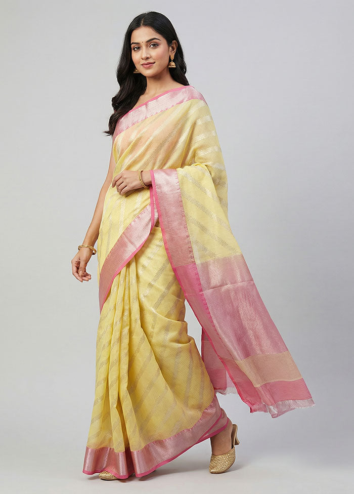 Green Cotton Saree With Blouse Piece