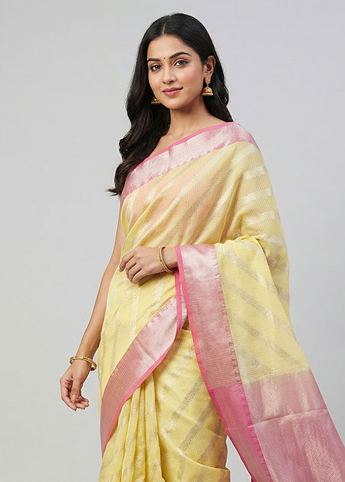 Green Cotton Saree With Blouse Piece