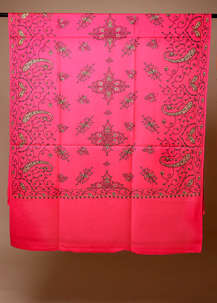 Pink Woven Work Shawl