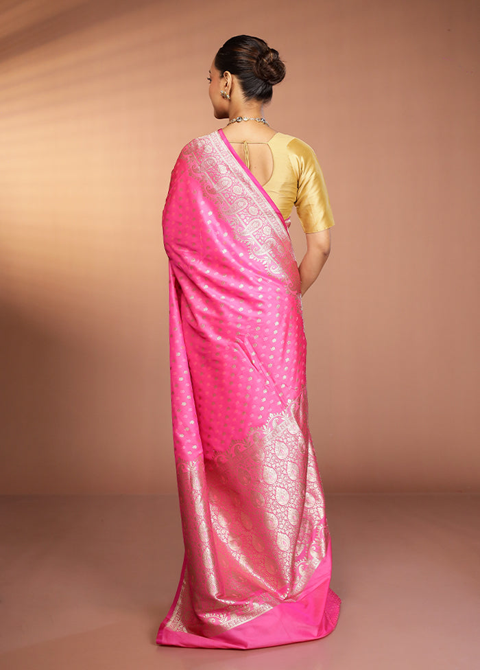 Pink Katan Silk Saree With Blouse Piece