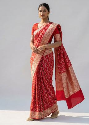 Pink Katan Silk Saree With Blouse Piece