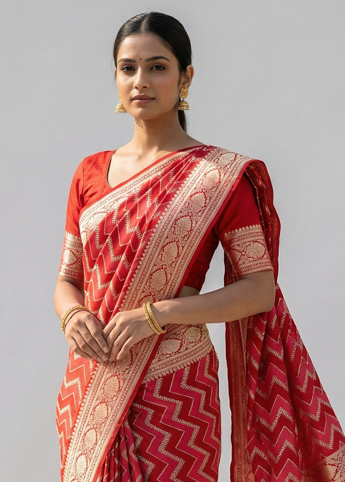 Pink Katan Silk Saree With Blouse Piece