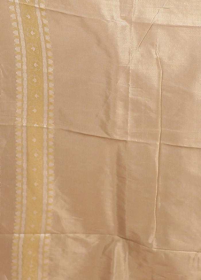 Cream Tissue Silk Saree With Blouse Piece