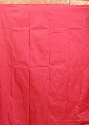 Pink Kanjivaram Silk Saree With Blouse Piece