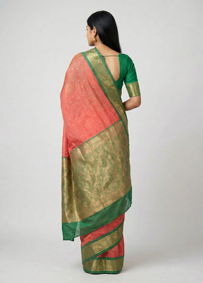 Red Kanjivaram Silk Saree With Blouse Piece