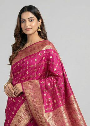 Purple Dupion Silk Saree With Blouse Piece