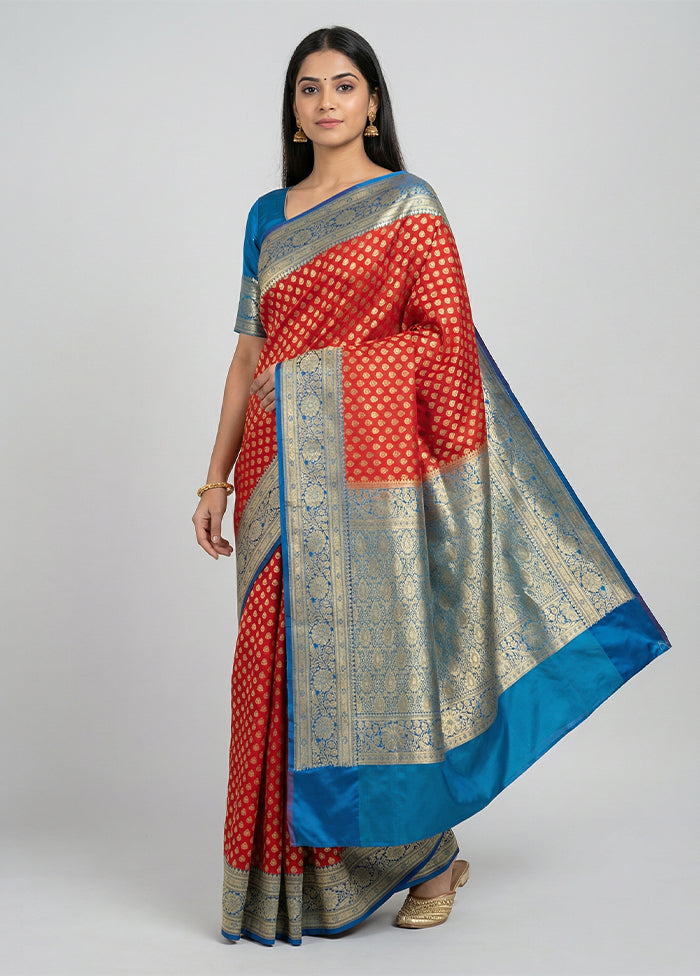 Pink Uppada Silk Saree With Blouse Piece