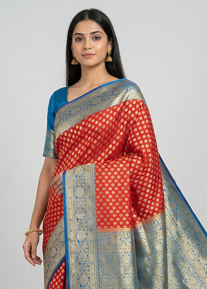Pink Uppada Silk Saree With Blouse Piece