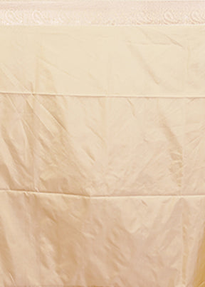 Cream Kanjivaram Silk Saree With Blouse Piece