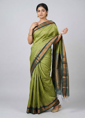Green Kanjivaram Silk Saree With Blouse Piece