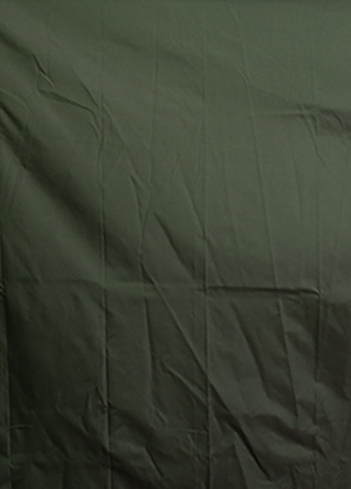 Green Kanjivaram Silk Saree With Blouse Piece