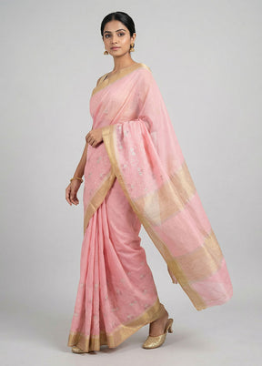 Grey Kora Silk Saree With Blouse Piece
