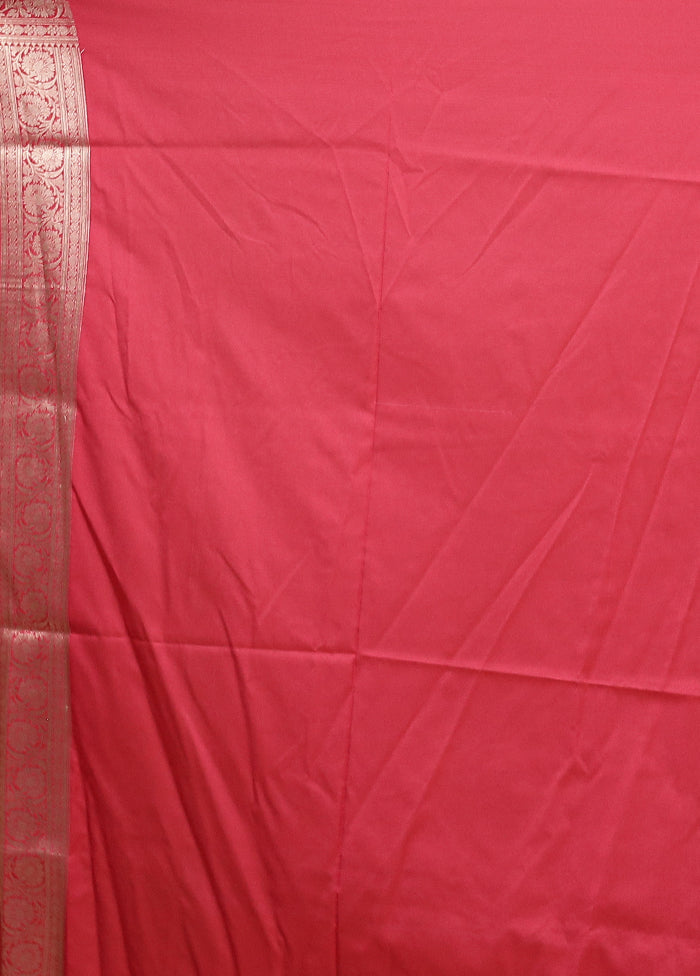 Pink Uppada Silk Saree With Blouse Piece