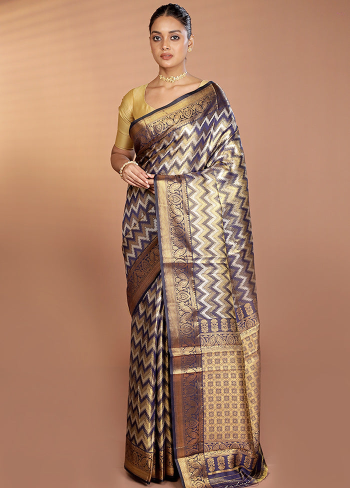 Multicolor Dupion Silk Saree With Blouse Piece