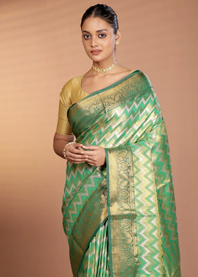 Multicolor Dupion Silk Saree With Blouse Piece