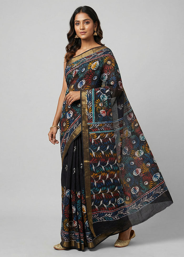 Maroon Chanderi Cotton Saree With Blouse Piece