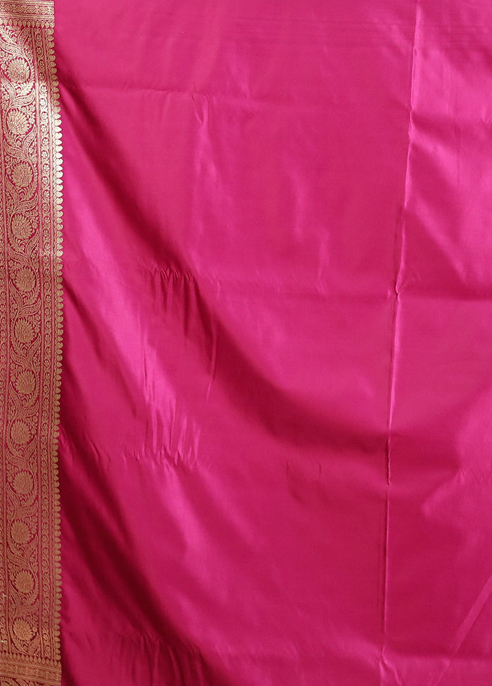 Purple Banarasi Silk Saree With Blouse Piece