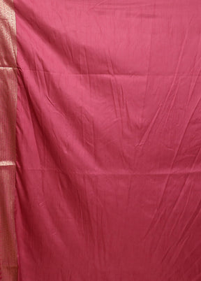 Pink Dupion Silk Saree With Blouse Piece