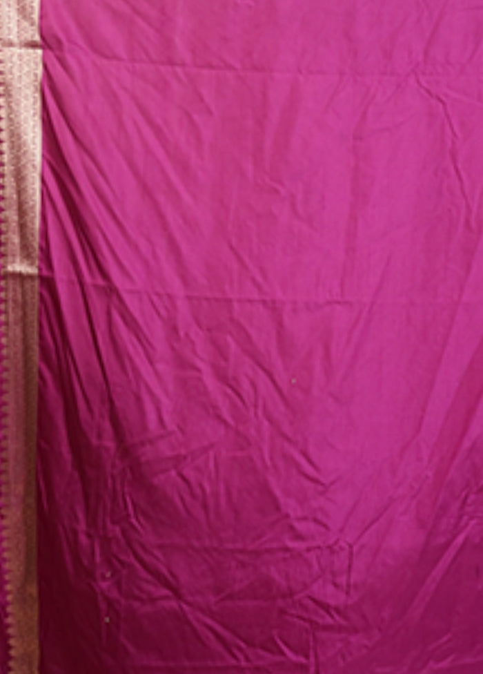 Purple Dupion Silk Saree With Blouse Piece