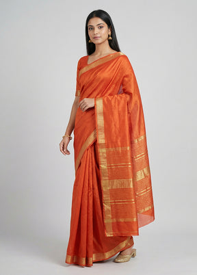 Red Kanjivaram Silk Saree With Blouse Piece