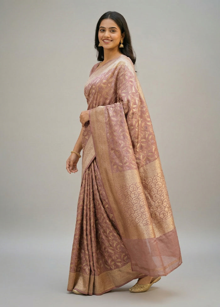Pink Handloom Uppada Pure Silk Saree With Blouse Piece