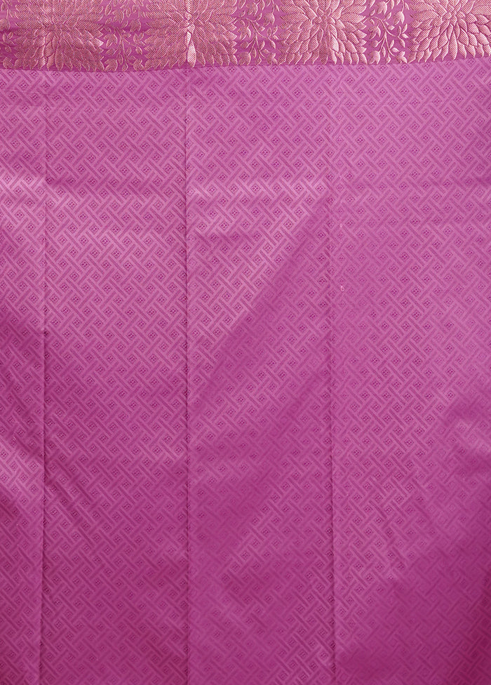 Purple Kanjivaram Silk Saree With Blouse Piece