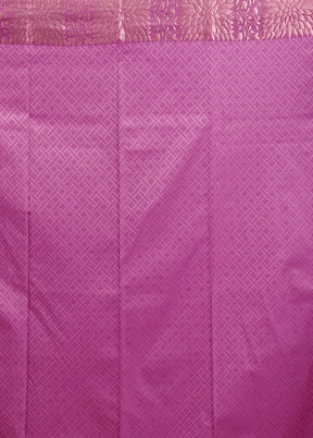 Purple Kanjivaram Silk Saree With Blouse Piece
