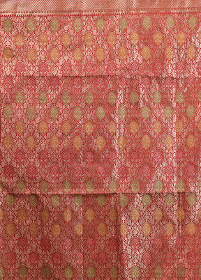 Red Dupion Silk Saree With Blouse Piece