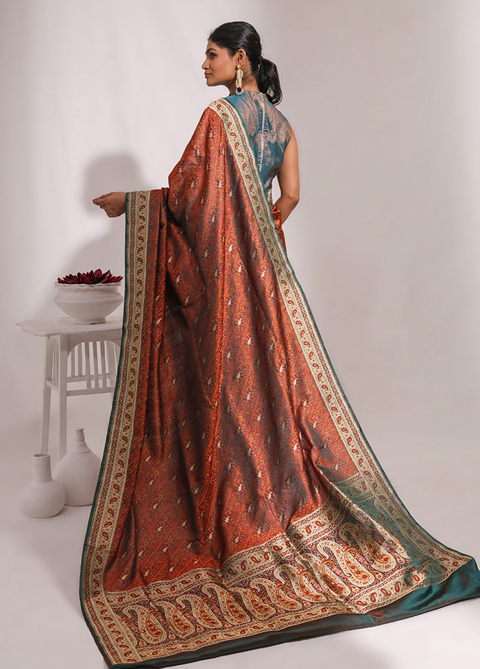 Green Handloom Tanchoi Pure Silk Saree With Blouse Piece