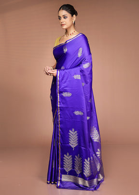 Purple Katan Silk Saree With Blouse Piece