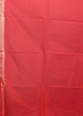 Red Kora Silk Saree With Blouse Piece