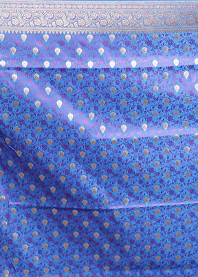 Purple Handloom Tanchoi Pure Silk Saree With Blouse Piece