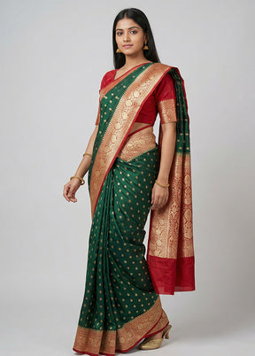 Green Georgette Saree With Blouse Piece