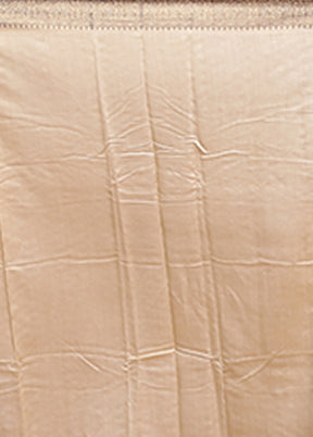 Cream Dupion Silk Saree With Blouse Piece