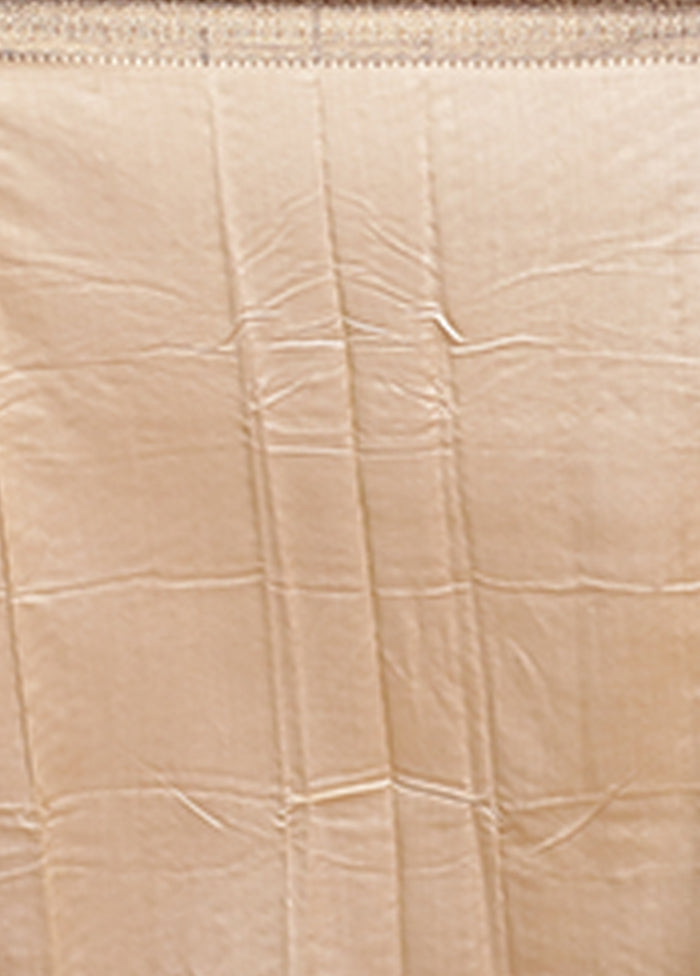 Cream Dupion Silk Saree With Blouse Piece