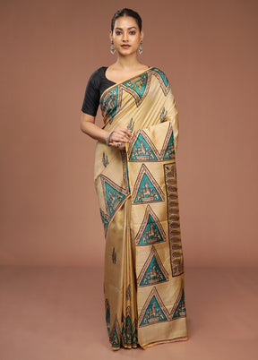 Pink Printed Pure Silk Saree Without Blouse Piece