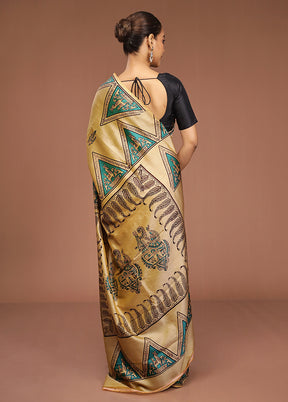 Pink Printed Pure Silk Saree Without Blouse Piece