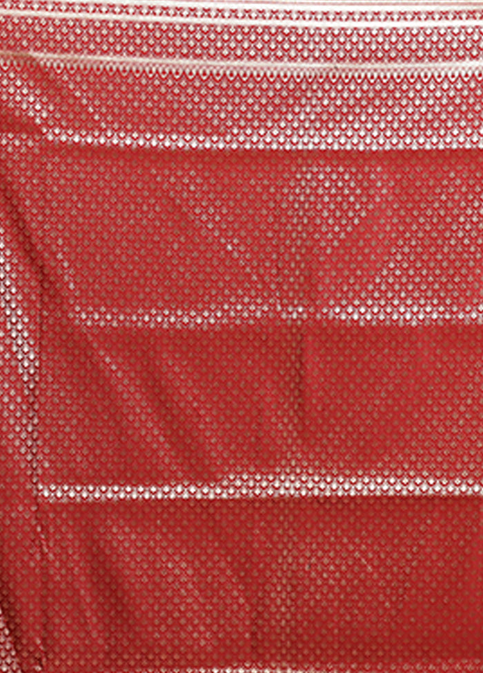 Maroon Banarasi Silk Saree With Blouse Piece