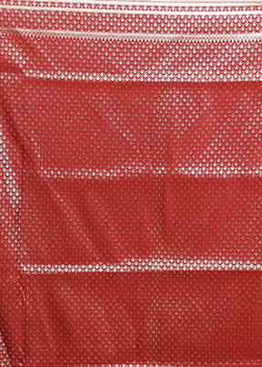 Maroon Banarasi Silk Saree With Blouse Piece