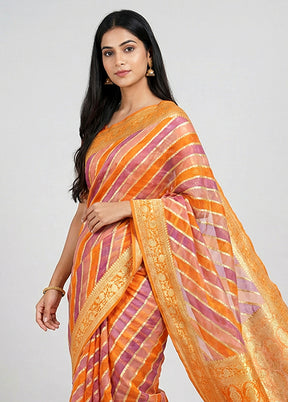 Multicolor Organza Saree With Blouse Piece