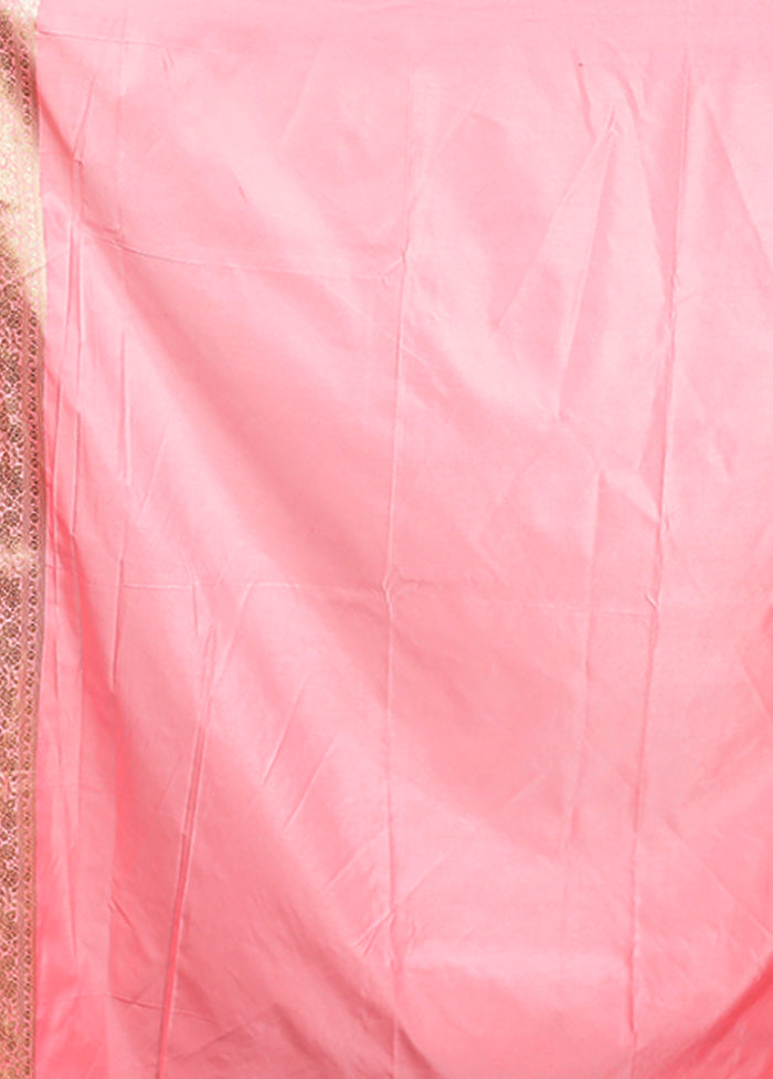 Pink Katan Silk Saree With Blouse Piece
