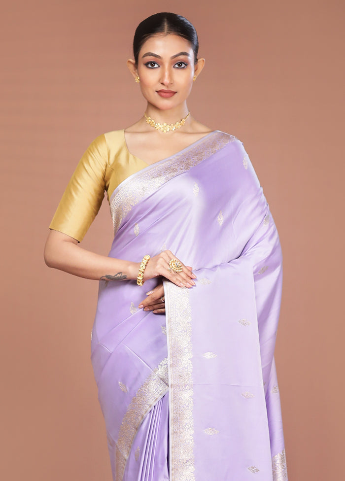 Grey Katan Silk Saree With Blouse Piece