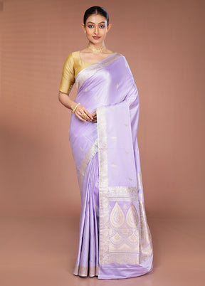 Grey Katan Silk Saree With Blouse Piece