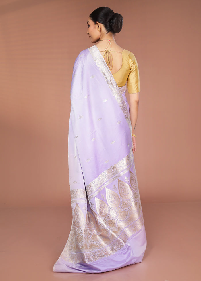 Grey Katan Silk Saree With Blouse Piece